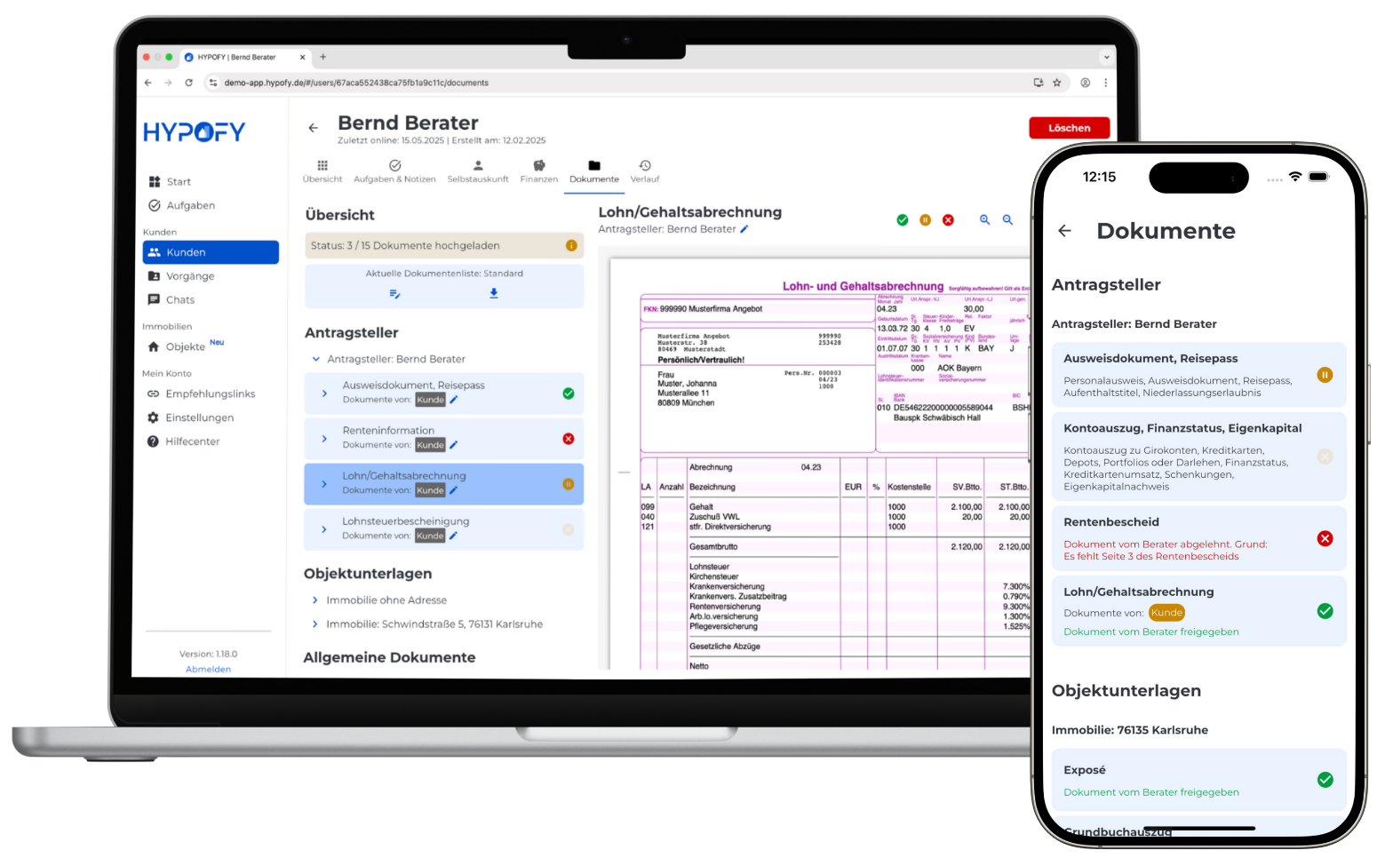 Mockup Laptop+Handy CRM für Baufinanzierung